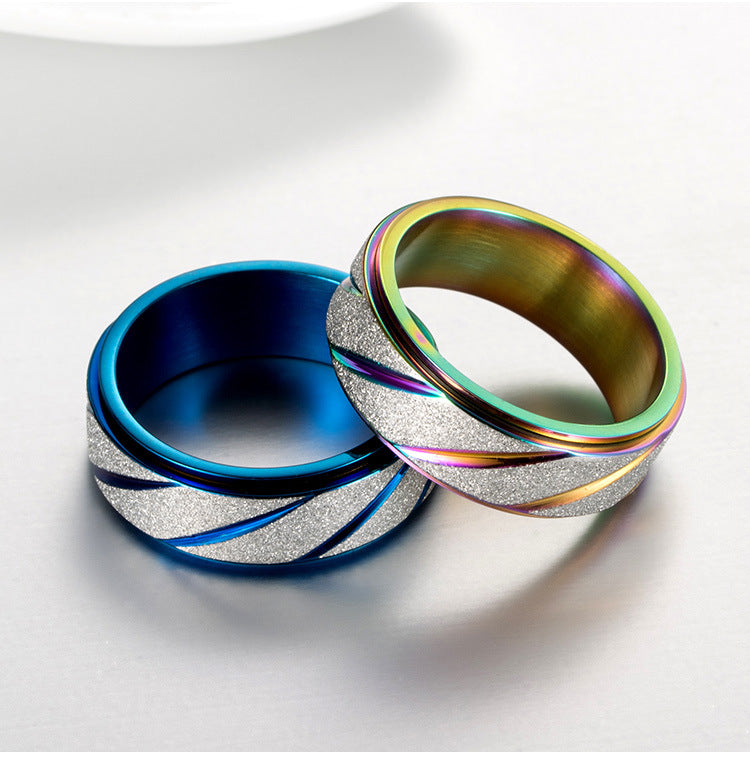 Matte Blade Spinner Stainless Steel Ring for Men