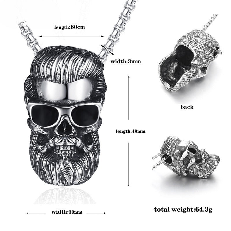 Steel Necklace – Elegant Skull Pendant For Men