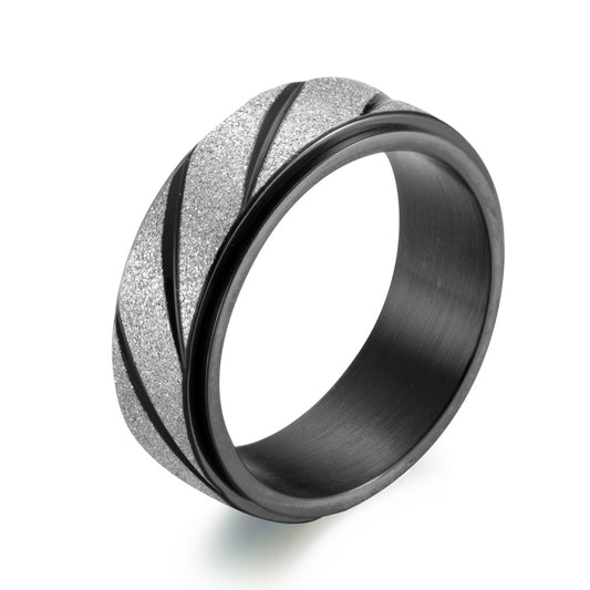 Matte Blade Spinner Stainless Steel Ring for Men