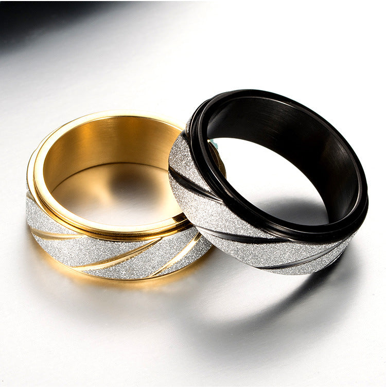 Matte Blade Spinner Stainless Steel Ring for Men