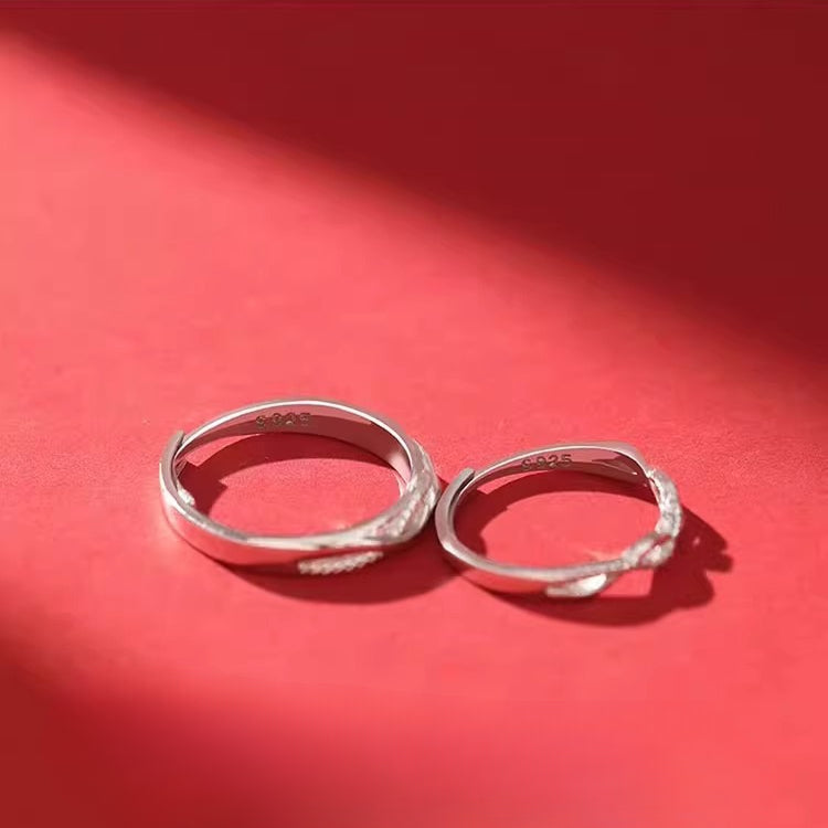 New Double Snake Couple Pair Ring 925 Sterling Silver Gift