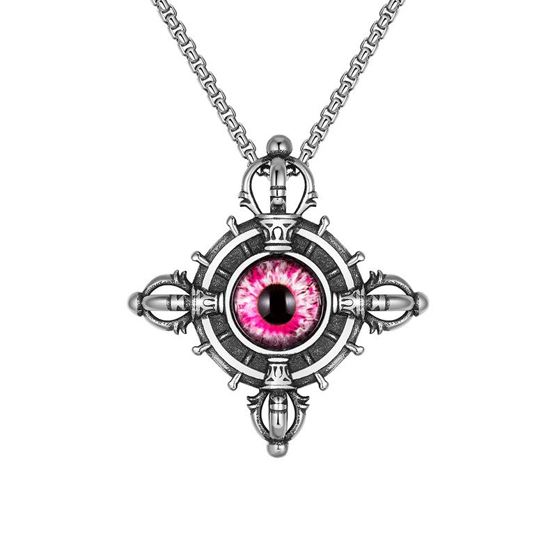 Stainless Steel Necklace – Elegant Devil's Eye Pendant