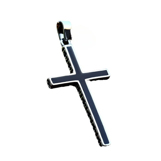 Retro Double-Sided Titanium Steel Pendant Jewelry for Men - Wholesale Stainless Steel Cross Epoxy Design