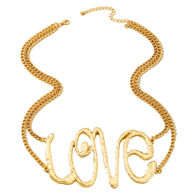 Planderful Vienna Verve Necklace – Bold Heavy Metal Love Letter Design