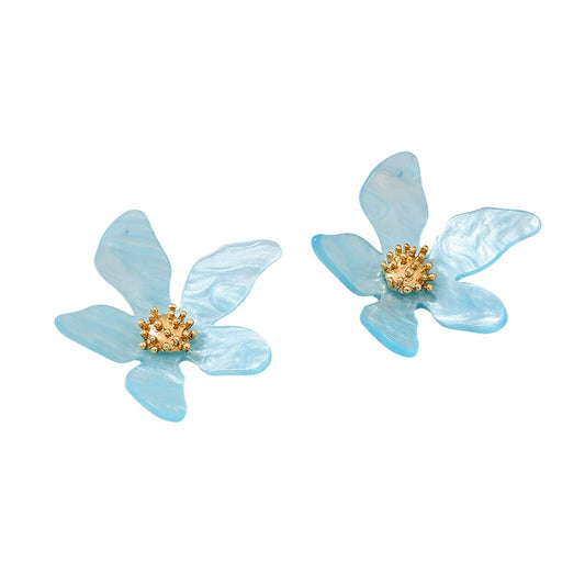 Planderful Vienna Verve Earrings – Fashionable Candy Color Acrylic Flowers