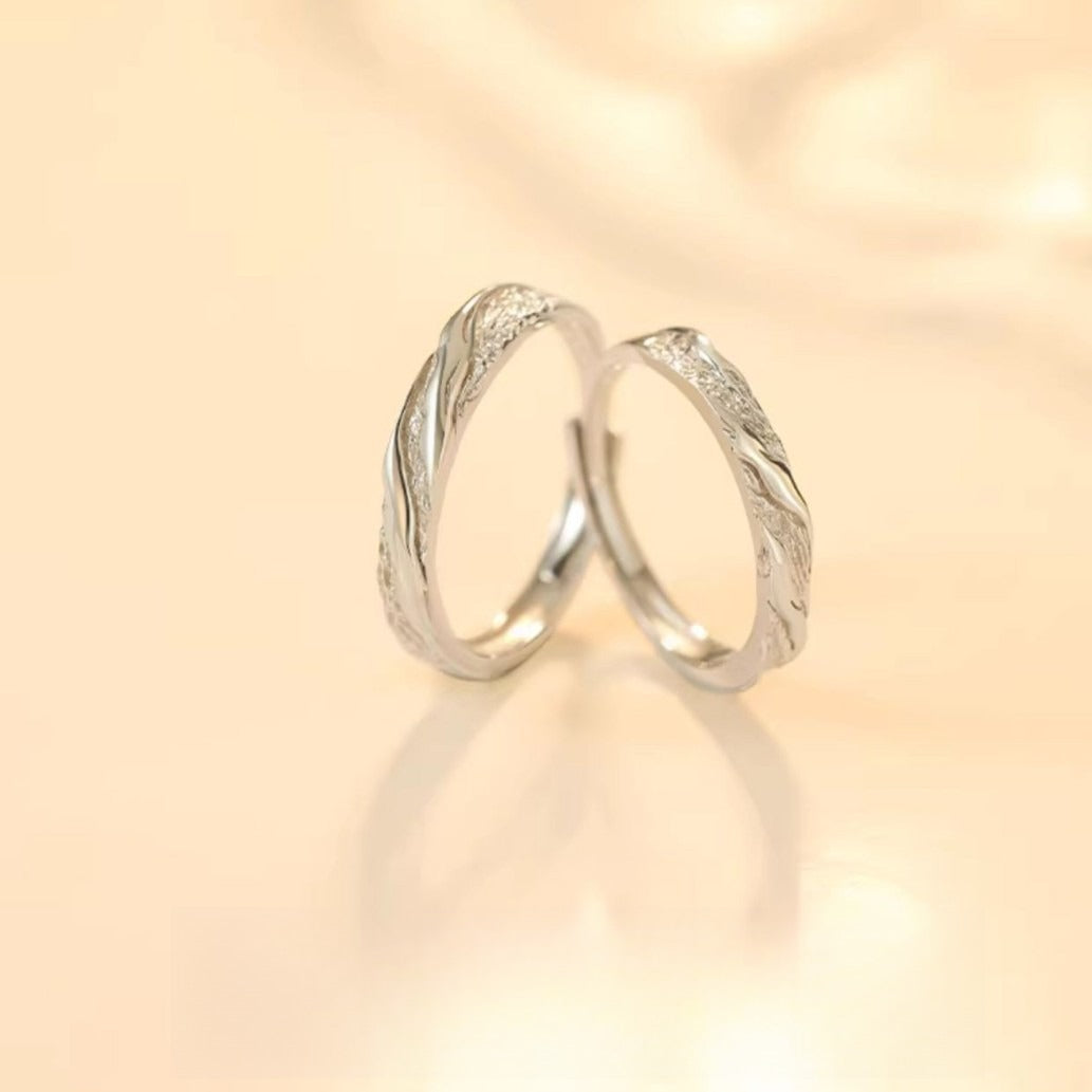 Planderful Sterling Silver Couple Ring Adjustable