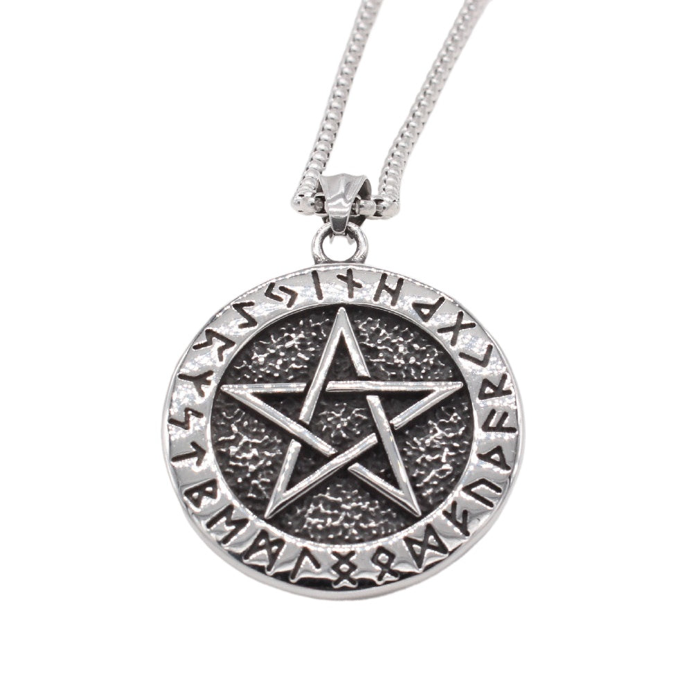 Planderful Titanium Steel Pendant Unisex Nordic Viking Design For Men And Women Durable Everyday Jewelry