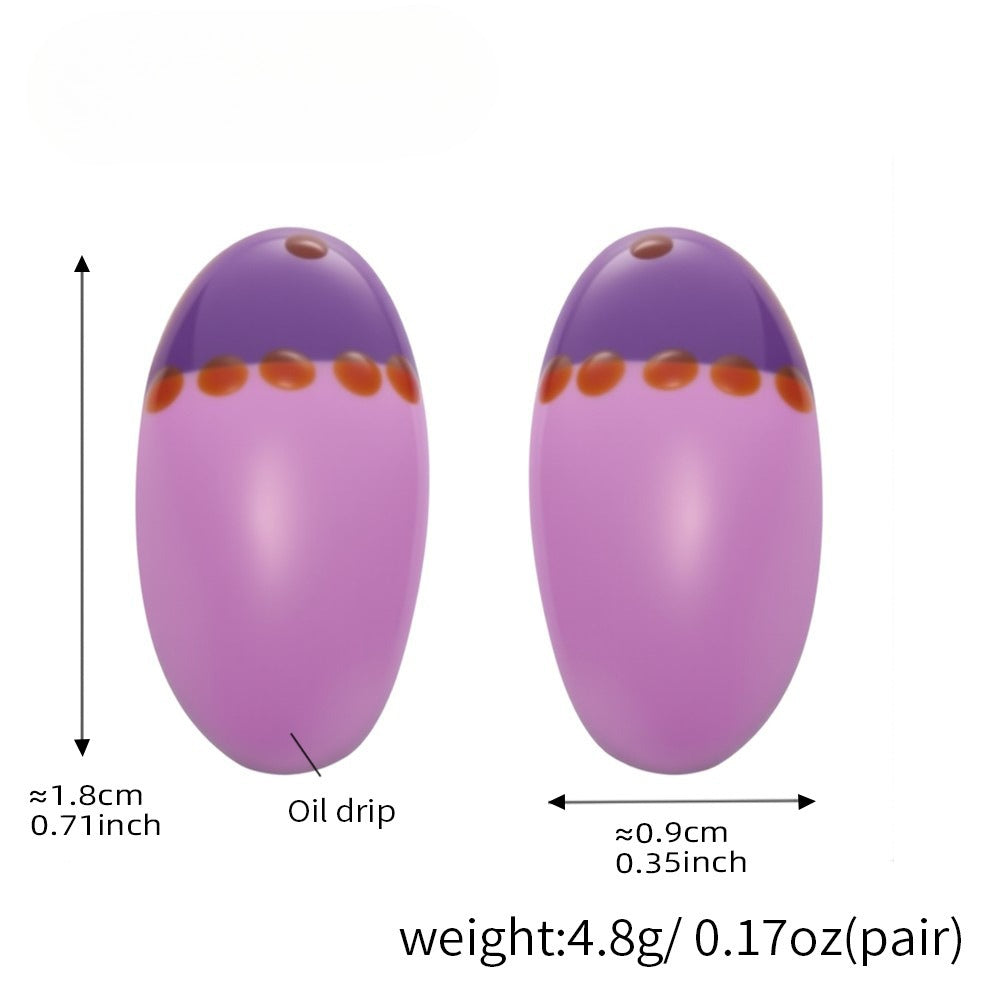 Planderful Dopamine Stud Earrings Oil Painting For Teens