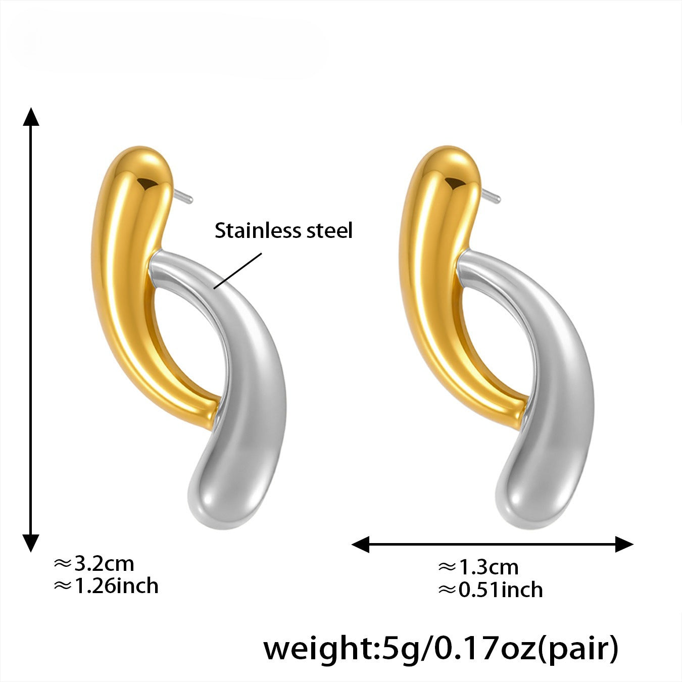 Planderful Water Drop Color Earrings For Women 18K Plated