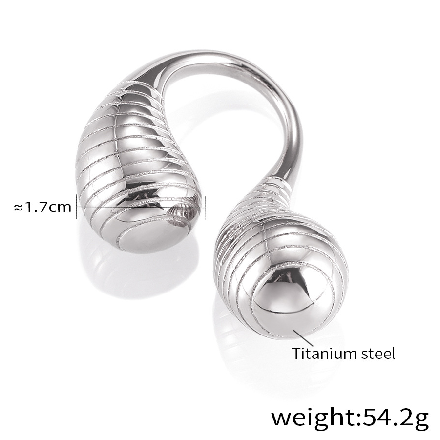 Exaggerated Double Water Drop Index Finger Ring - Titanium Steel Gold-Plated