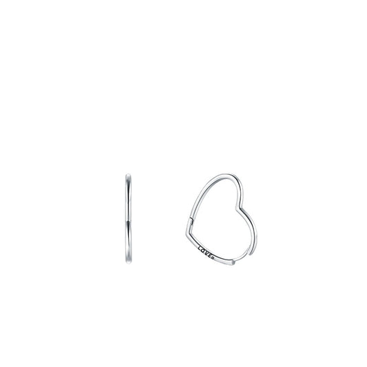 European Style Sterling Silver Heart-Shaped Earrings for Women