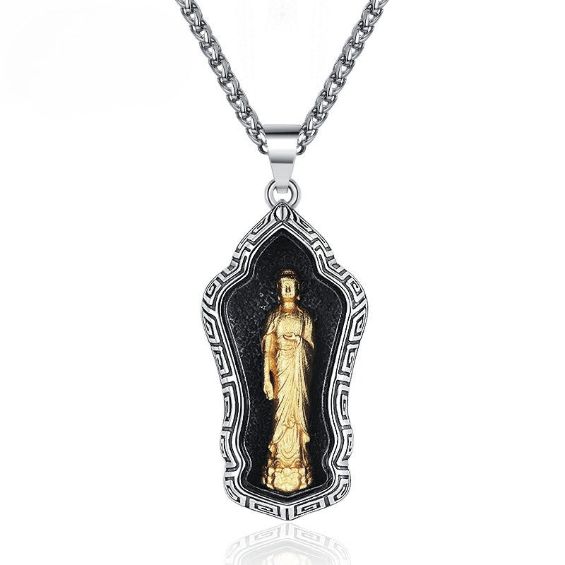 Steel Necklace – Elegant Buddha Pendant