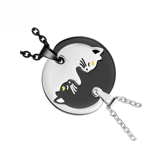 Japanese and Korean Style Cat Couple Pendant for Men