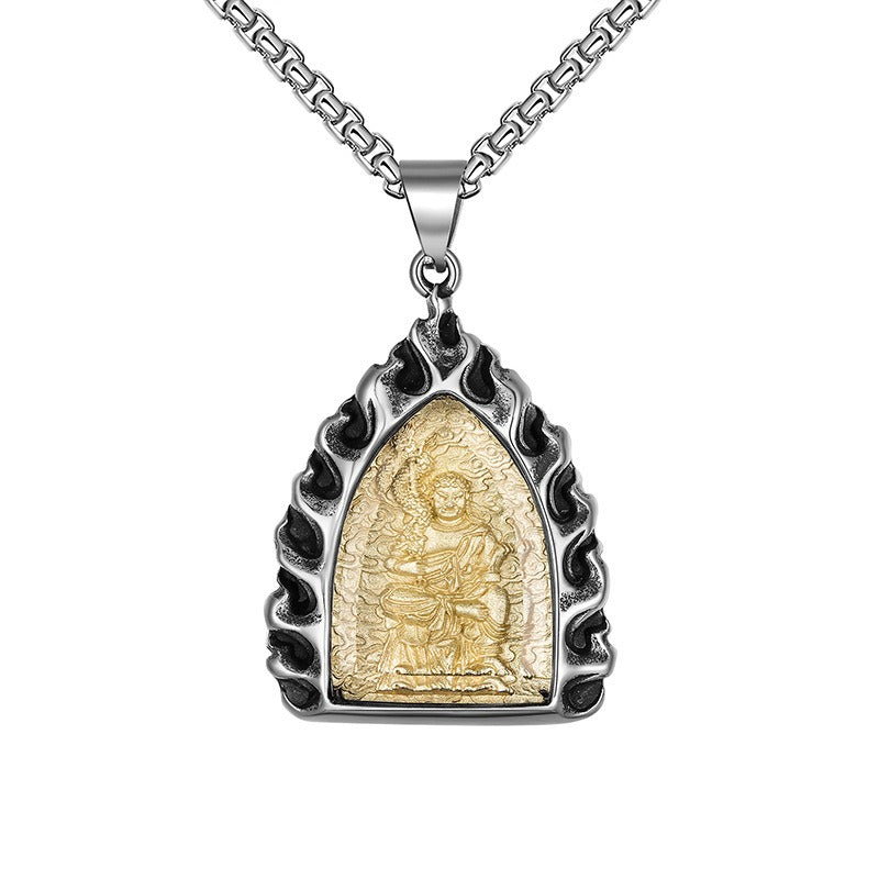 Titanium Steel Necklace – Vintage Zodiac Pendant