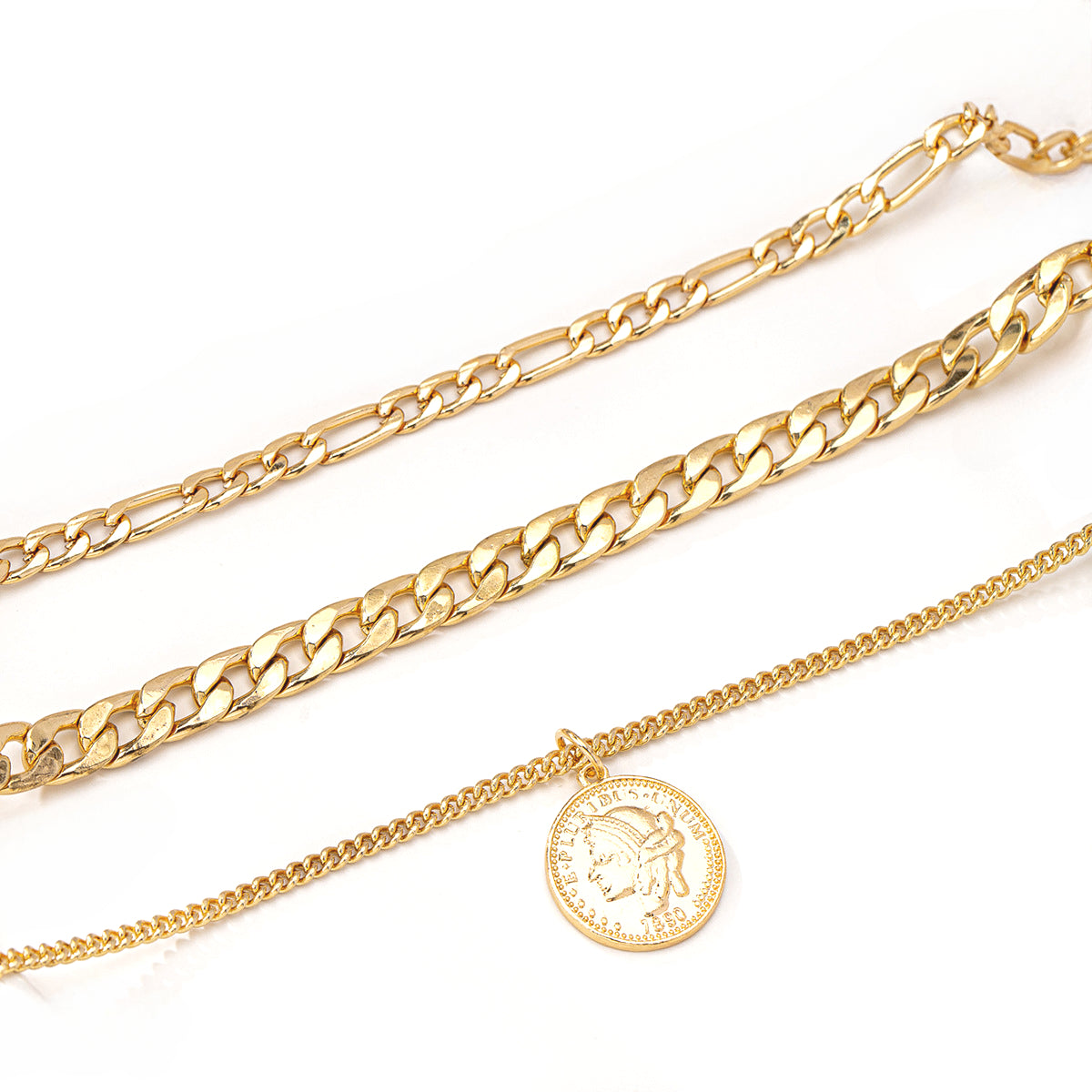 Planderful Vienna Verve Necklace Set – Multi-Layer Stacked Metal Chains