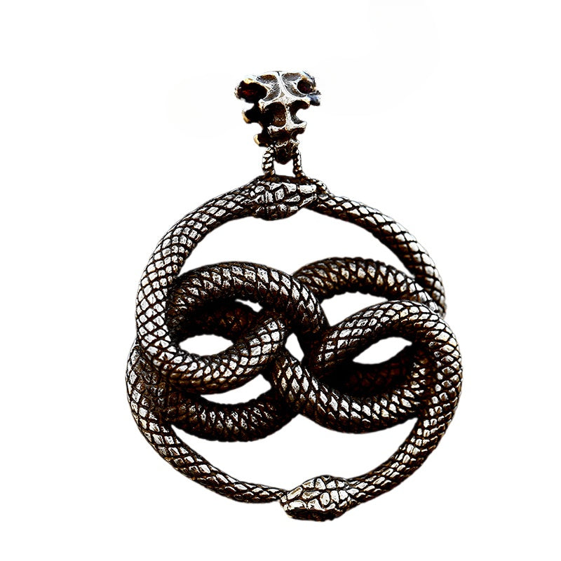 Retro Ouroboros Titanium Steel Pendant for Men - Personalized Snake Jewelry