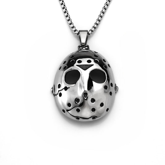 Planderful Jason Mask Necklace For Men And Women Unisex Steel Pendant With Punk Style Versatility