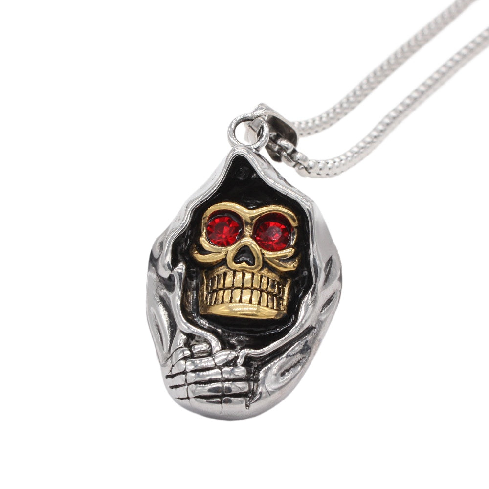 Skull Wizard Titanium Steel Pendant Necklace