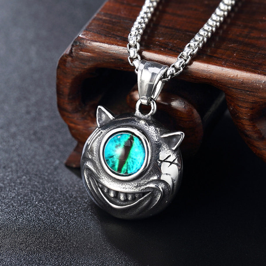 Single Eye Little Monster Titanium Steel Necklace for Men