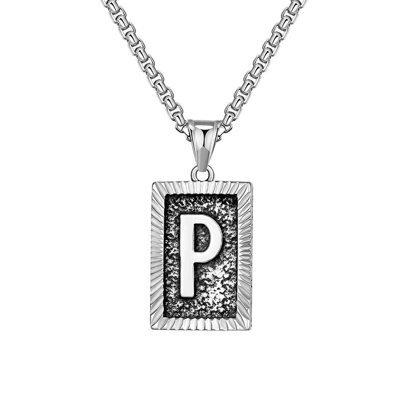Steel Necklace – Dainty Brand Letter Pendant For Hip Hop Street Style Chain By Planderful