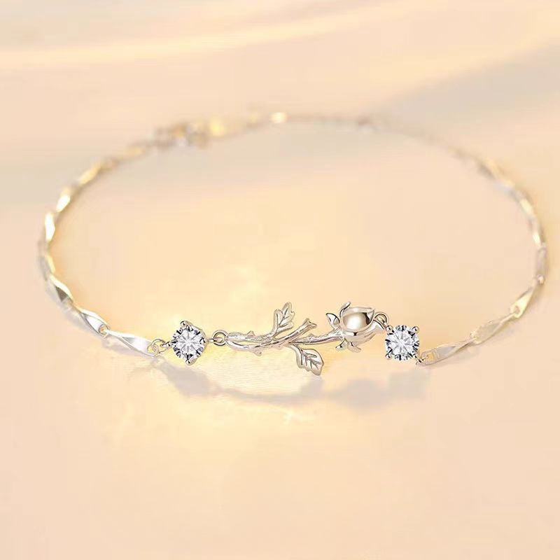 925 Sterling Silver Little Prince Rose Bracelet for Girls