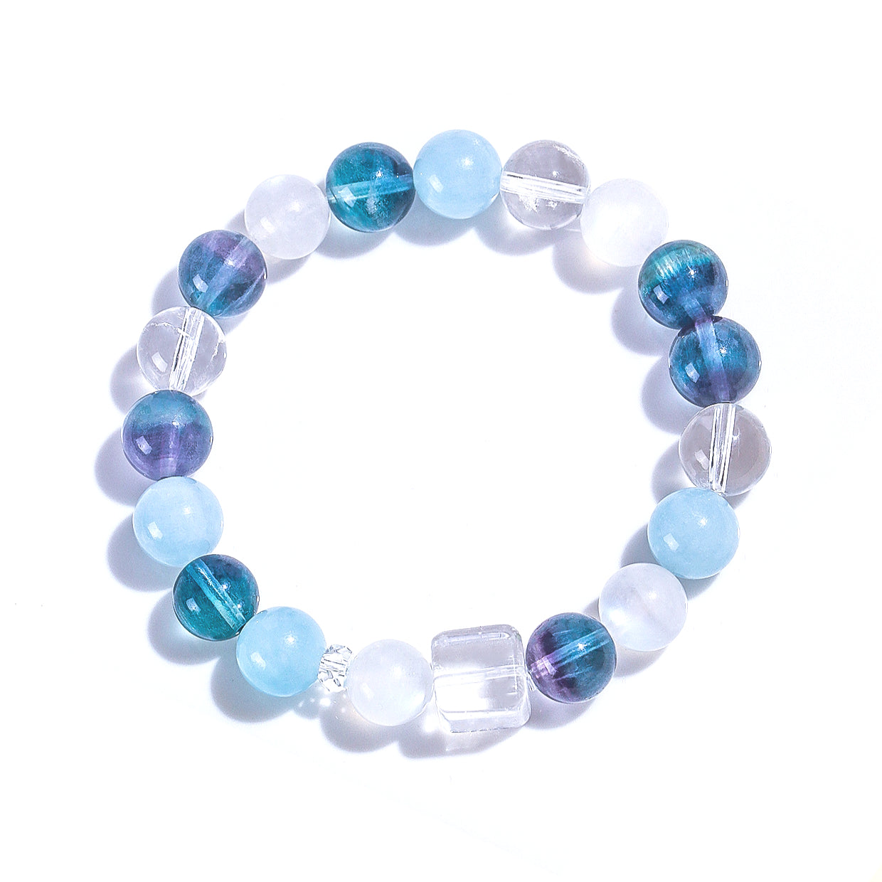 Planderful Fortune's Favor Bracelet – Elegant Natural Aquamarine and Fluorite Design