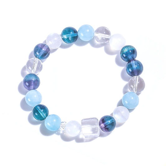 Planderful Fortune's Favor Bracelet – Elegant Natural Aquamarine and Fluorite Design