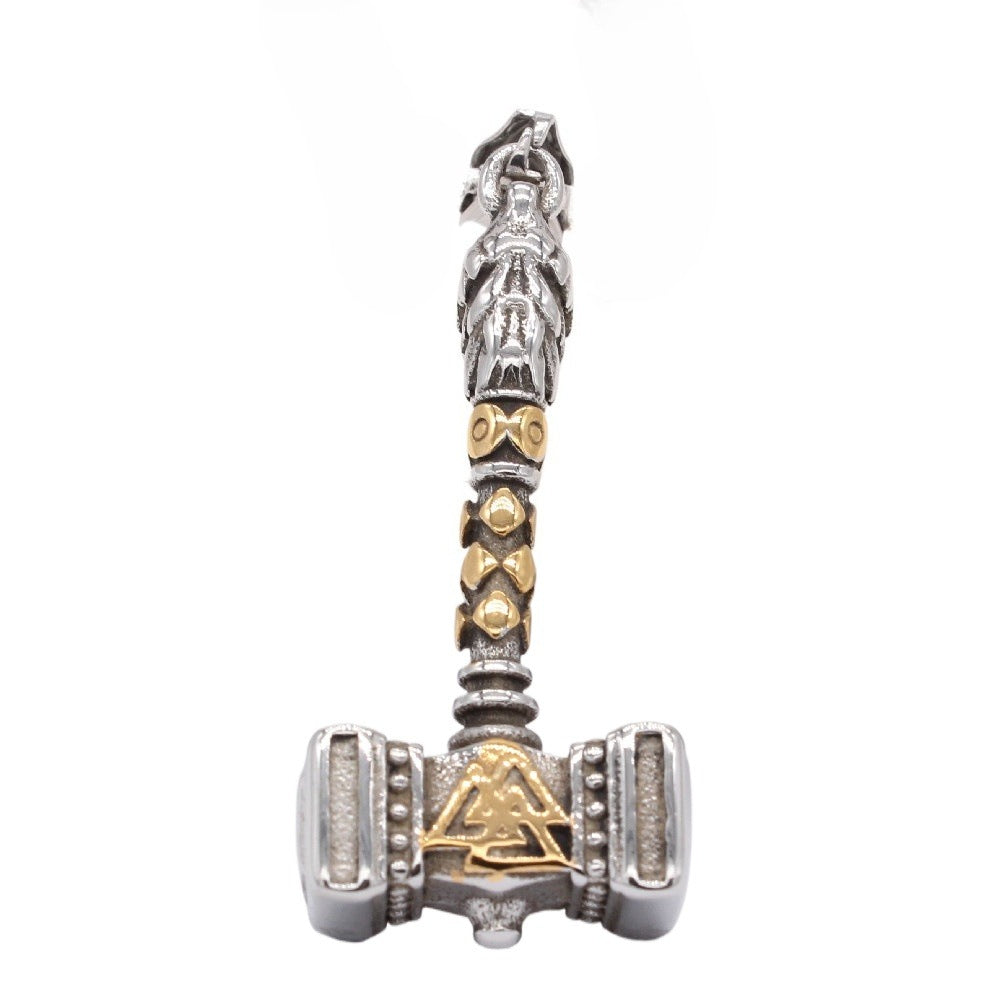 Planderful Thor's Hammer Pendant Titanium Steel Unisex Durable Protection Amulet For Men
