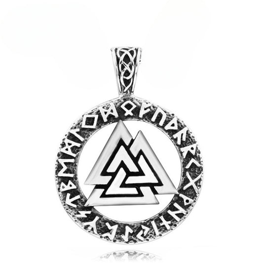Nordic Viking Triangle Pendant - Retro Titanium Steel Jewelry for Men