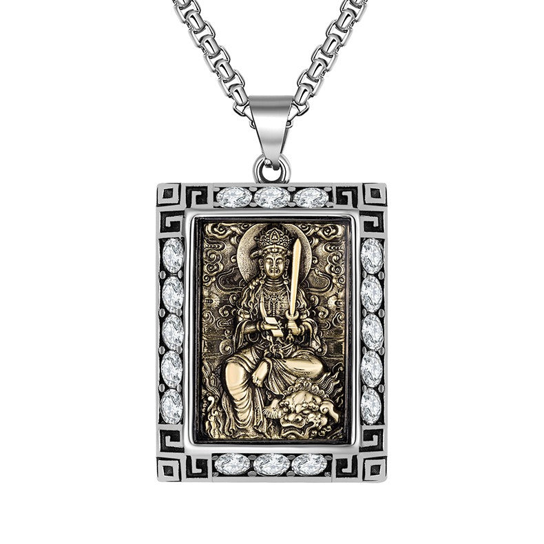 Zircon Necklace – Elegant Eight Patron Saints Pendant