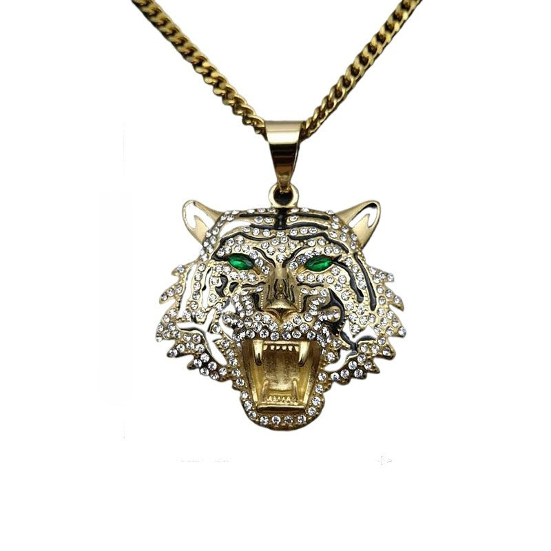 Hip Hop Jewelry Titanium Steel Gold Plated Zircon Tiger Head Bottle Opener Pendant Necklace By Planderful Everyday Genie
