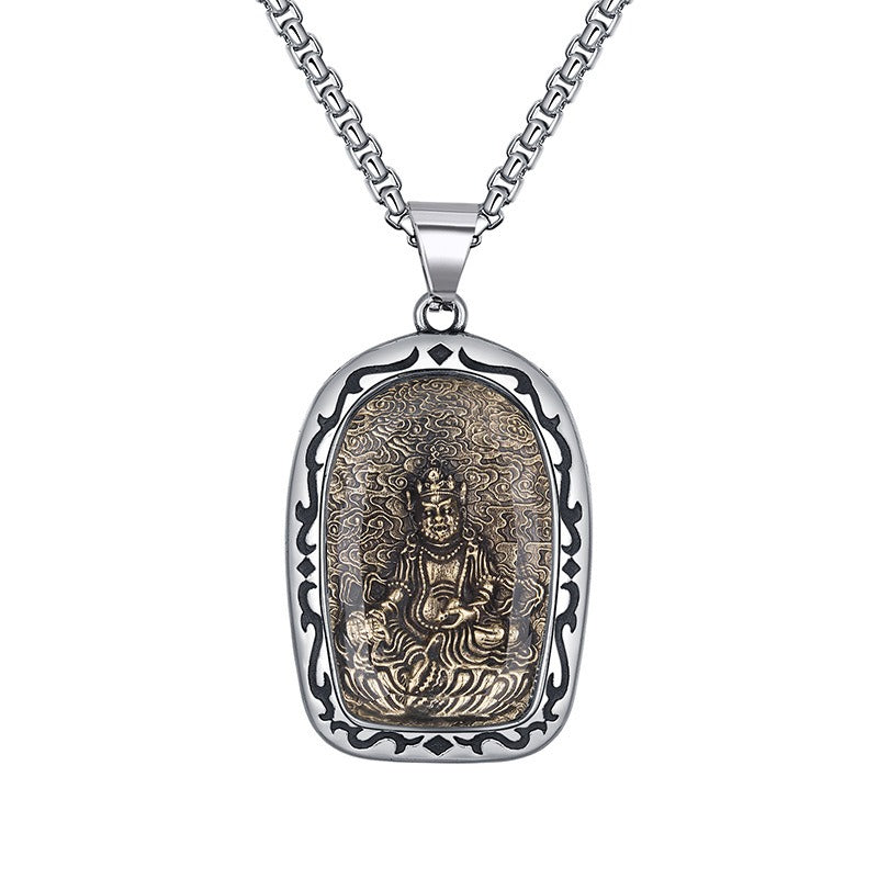 Steel Necklace – Vintage Buddha Pendant