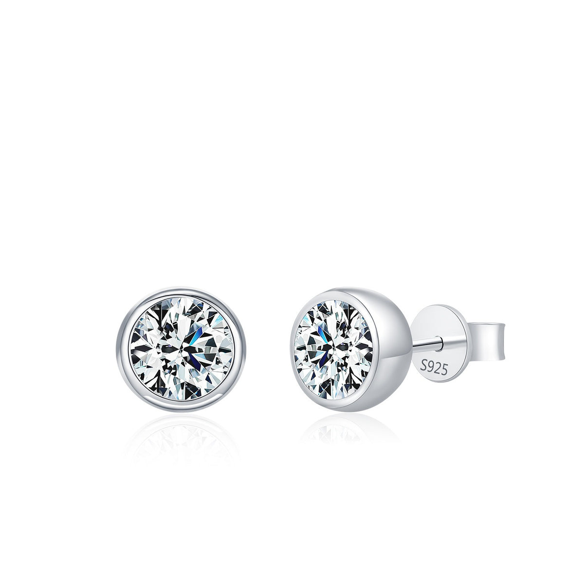 925 Sterling Silver Bubble Moissanite Stud Earrings