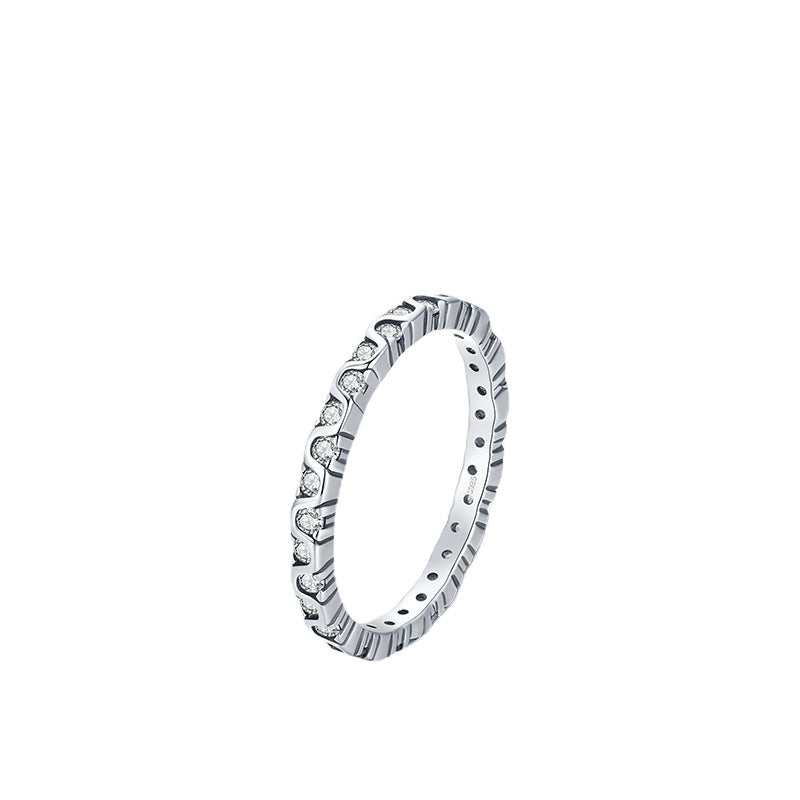Stunning S925 Sterling Silver Zircon Index Finger Ring