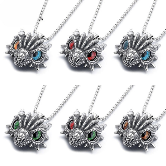 Steel Necklace - Minimalist Dragon Pendant