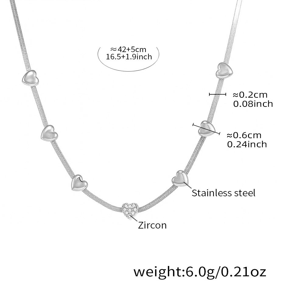 Planderful Zircon Clavicle Necklace For Her 18K Gold Layered