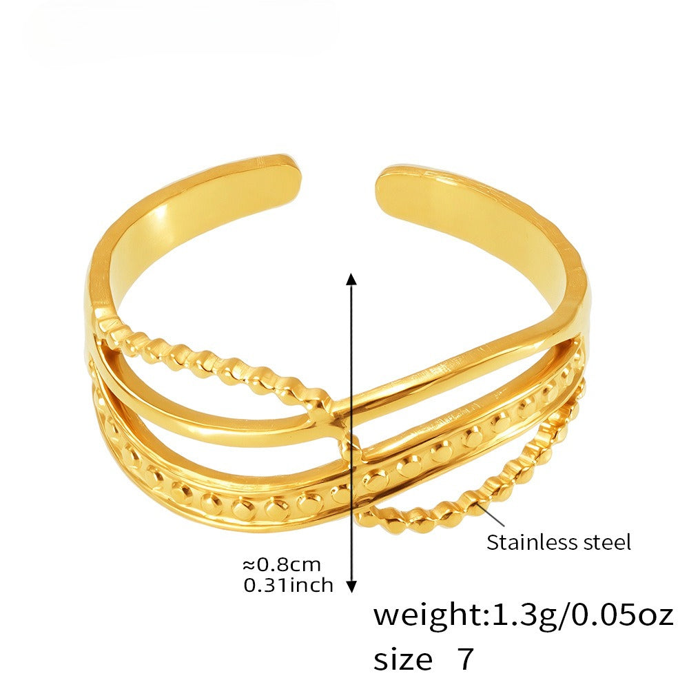 Planderful 18K Gold Plated Geometric Flower Ring For Women