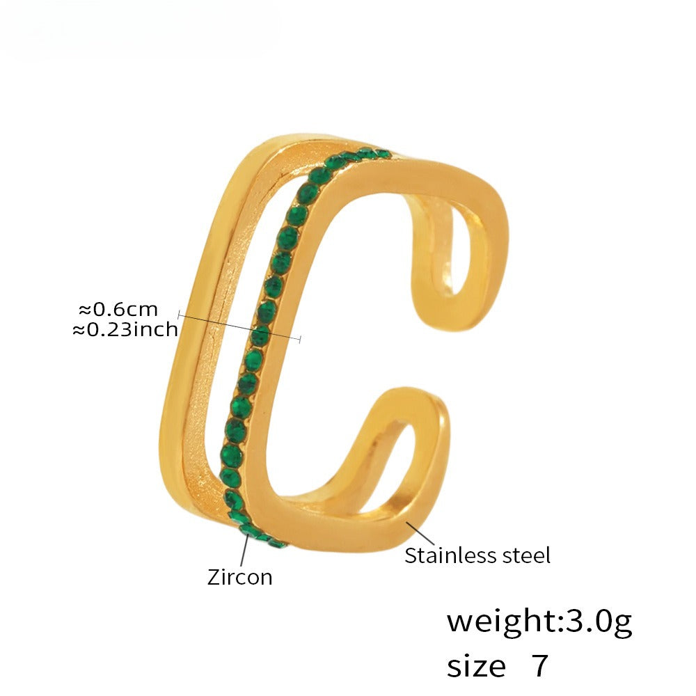 Planderful Personalized Zircon Ring For Women Open Index