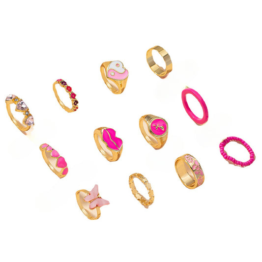 Butterfly Love Collection: Exquisite European and American Style Ring Set with Cross-Border Appeal