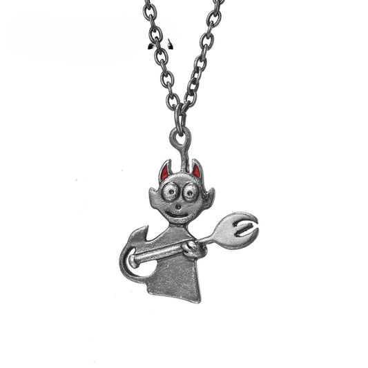 Japanese Trendy Brand Devil Angel Retro Hip Hop Necklace