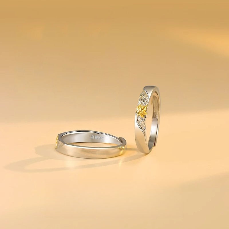 Planderful Sterling Silver Ring Sycamore Couple Adjustable Open Gift For Girlfriend