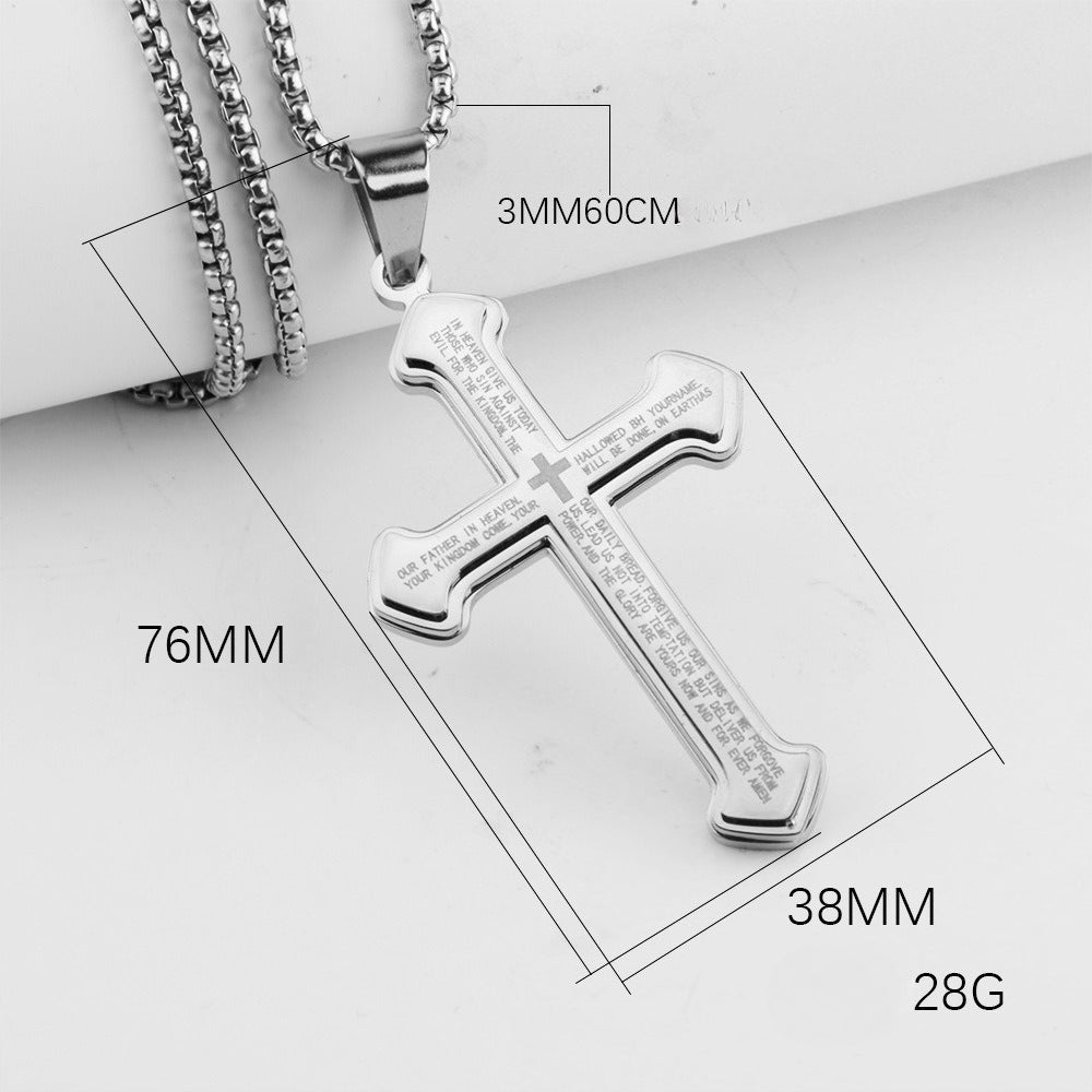 Planderful Everyday Genie Three Layer Titanium Steel Mens Necklace Hip Hop Pendant