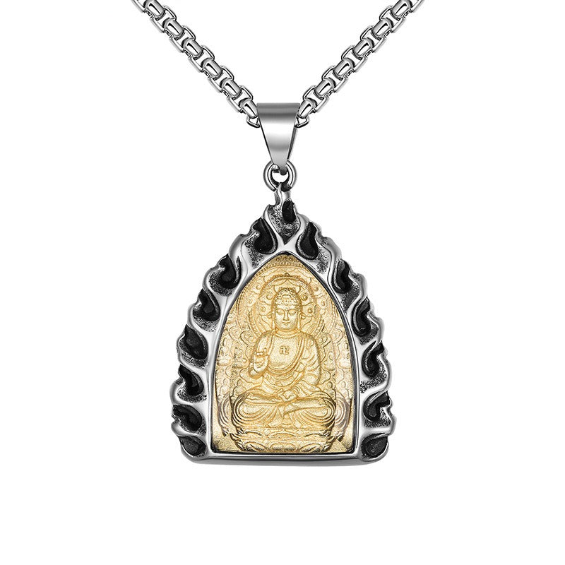 Titanium Steel Necklace – Vintage Zodiac Pendant