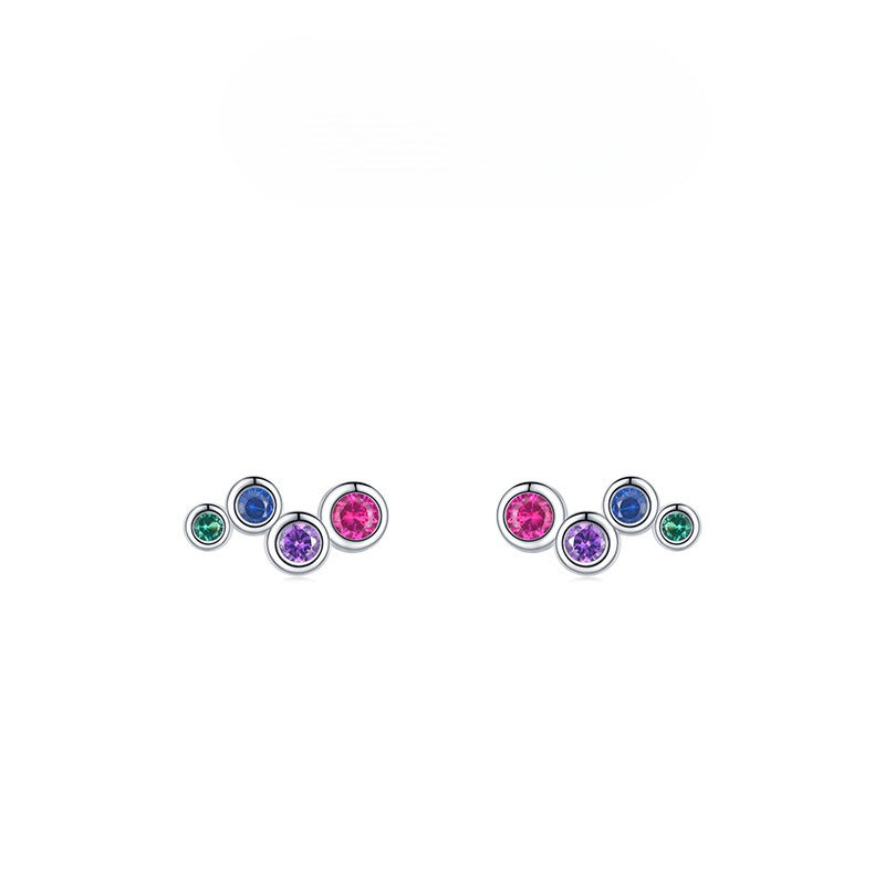 925 Sterling Silver Bow Rainbow Stud Earrings