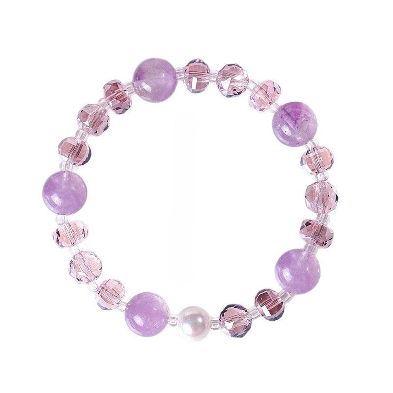 Amethyst Rose Quartz Crystal Bracelet