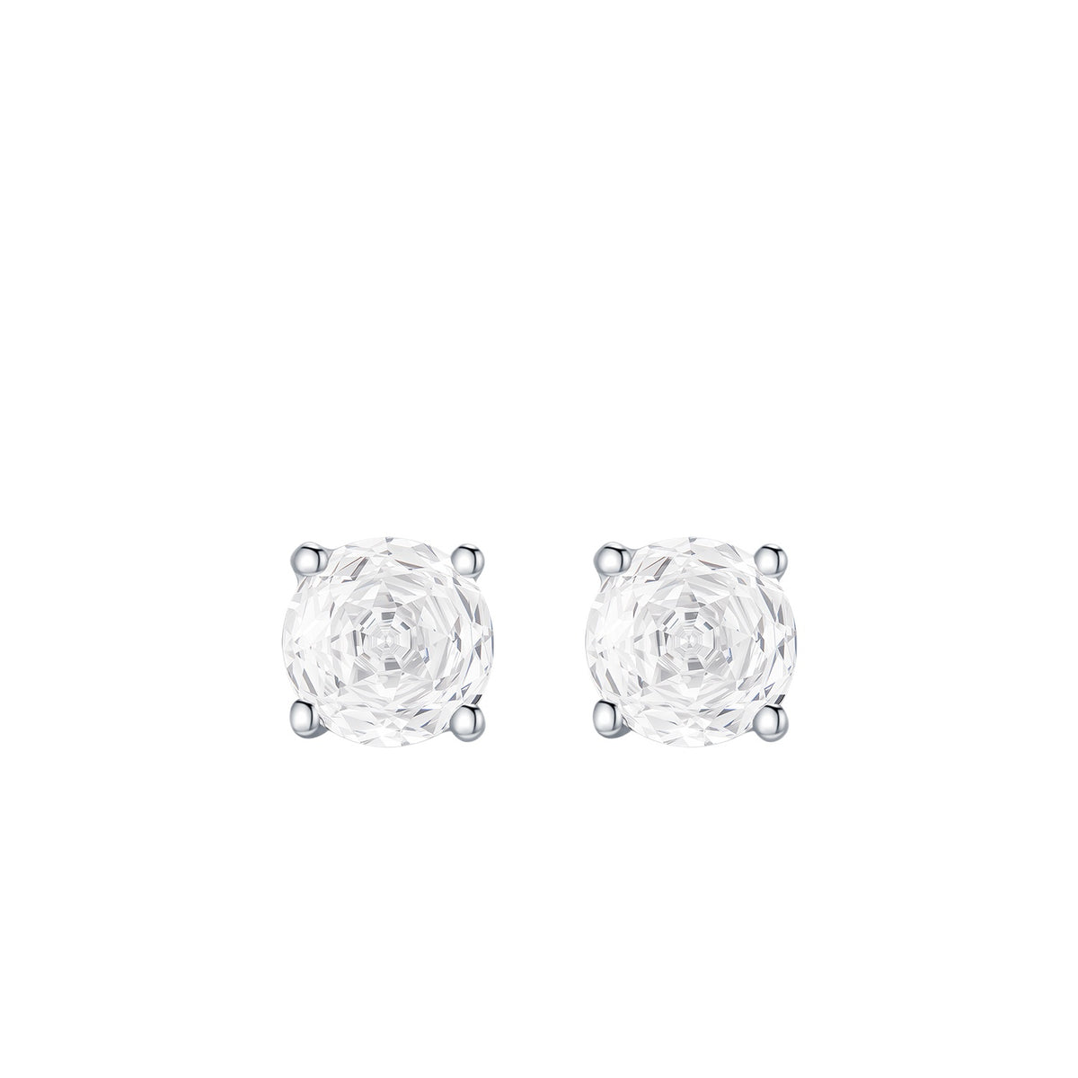 925 Sterling Silver Rose-Cut Zircon Stud Earrings