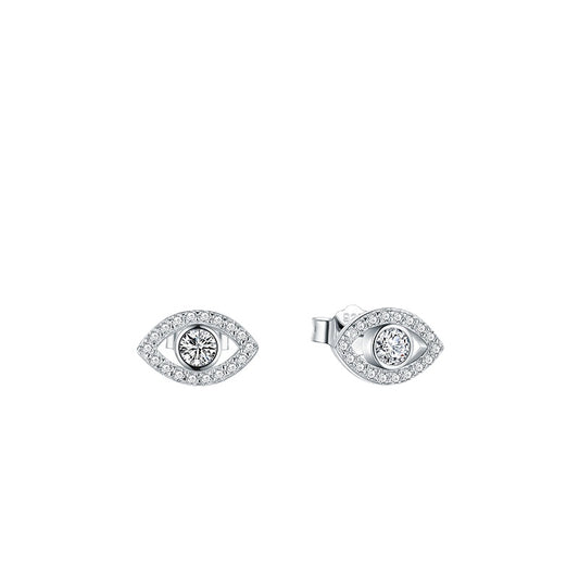 Sterling Silver Devil Eye Earrings with Zircon for Women