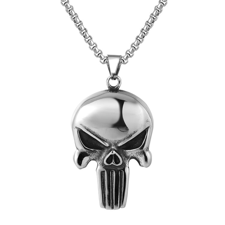 1. Planderful Skull Mask Necklace Titanium Steel Unisex Jewelry Bold Hip Hop Style Gift