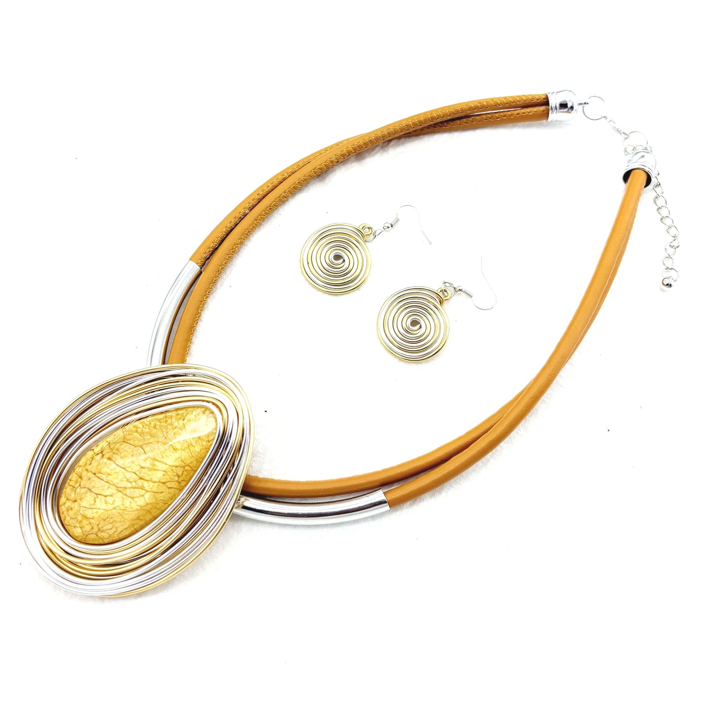 Planderful Savanna Rhythms Jewelry Set – Elegant Resin Water Drop Design
