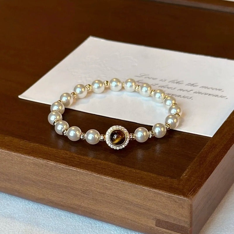 Maillard Tiger Eye & Pearl Bracelet